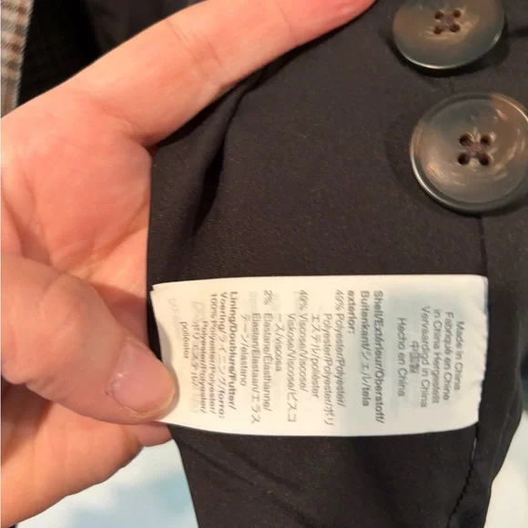 Madewell Plaid Oversize Double-Breasted Blazer chocolate brown EUC - Picture 7 of 9